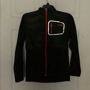northface jacket black and red